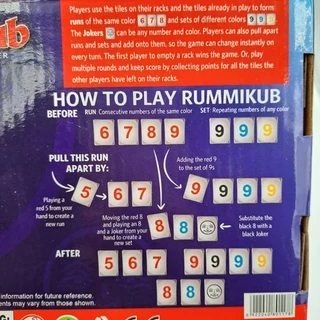 Rummikub board game รัมมี่คิวบ์ family game