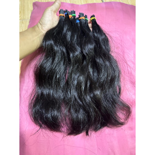 ผมต่อแท้หยิกหยักศกยาว34-35cm 145ช่อ
