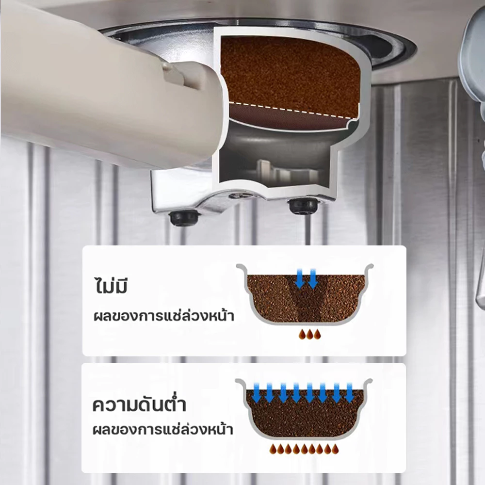 เครื่องชงกาแฟสด เครื่องชงกาแฟอัตโนมัติ ปรับความเข้มข้นของกาแฟได สกัดด้วยแรงดันสูง 20 bar thumbnail 6