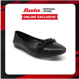 Online Exclusive Bata บาจา รองเท้าแบบสวมส้นแบน รองเท้าลำลอง สวมใส่ง่าย น้ำหนักเบา สำหรับผู้หญิง รุ่น DOLLY สีดำ 5806041 สีชมพู 5805041