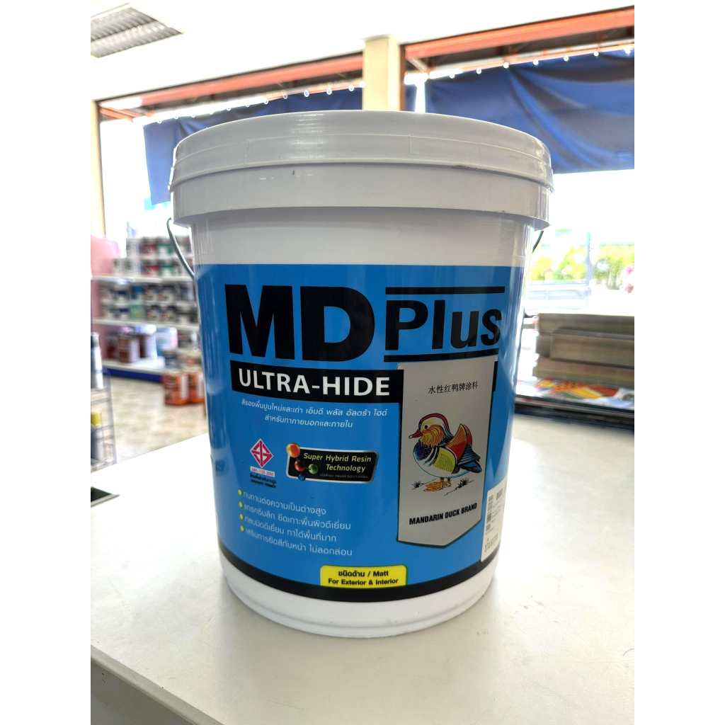 รองพื้นปูนใหม่และเก่า สูตรน้ำ สีขาว เอ็มดี พลัส อัลตร้า ไฮด์ ทีโอเอ TOA MD Plus ขนาด 17.5 ลิตร