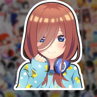 Miku nakano V.2 Sticker 2 PCS Anime น่ารัก สติีกเกอร์ 2 แผ่น เจ้าสาวผมเป็นแฝดห้า มิคุ Go Toubun no Hanayome