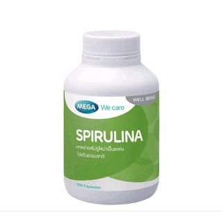 Mega We Care Spirulina 500 mg เมก้า วี แคร์ สาหร่ายสไปรูลิน่า บำรุงสุขภาพ บำรุงผิว ขนาด 100แคปซูล