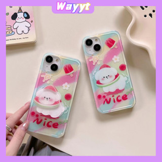 💖New💖iPhone 14 13 12 11 Pro Max เคส for เคสไอโฟน11 น่ารัก บางเบาพกพาง่าย การ์ตูน แฟชั่น ลูกสุนัข พร้อมขาตั้ง Case