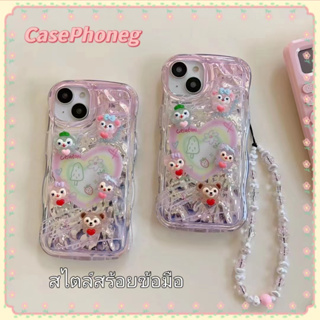 🍑CasePhoneg🍑สไตล์สร้อยข้อมือ การ์ตูน ลายคลื่น เคสใส iPhone 11 14 pro max ป้องกันการหล่น ขอบเต็ม case for iPhone 12 13