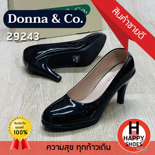 🚚ส่งเร็ว🚛ส่งด่วนจ้า ✨มาใหม่จ้า😆รองเท้าคัชชูหญิง (นักศึกษา)  Donna &amp; Co. รุ่น 29243 หนังแก้ว ส้นสูง 3 นิ้ว สวมใส่สบาย