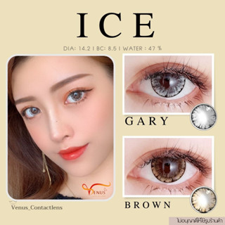 คอนแทคเลนส์  ICE​ ✨ ยี่ห้อ GAEZZ ; Color Brown / Gary / ( สายตาปกติ )