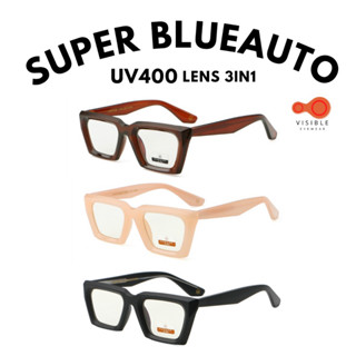 VISIBLE EYEWEAR 5390 SUPER BLUEAUTO 3in1 แว่นกรองแสงสีฟ้า ออกแดดเปลี่ยนสีออโต้