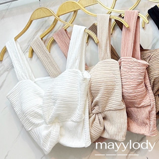 💓mayylody💓 เสื้อสายเดี่ยว ครอปดีเทลจั้มบิด เซ็กซี่เบาๆๆ ผ้าท็อฟฟี่เนื้อดี งานสวย หยิบใส่แมตช์ง่าย🌷☀️🍃🌻ครอปท็อป เสื้อครอป