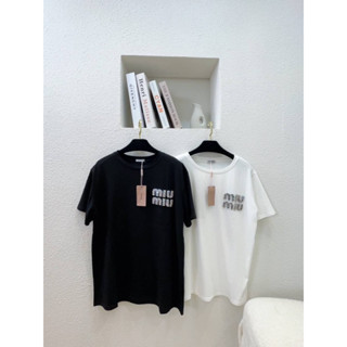 เสื้อยืด miumiu ผ้าคอตตอน