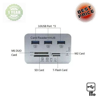 3 Port USB HUB v3.0 + Card Reader MAGIC TECH MT-20 (White) ฮับ ยูเอสบี และ การ์ดรีดเดอร์ ประกัน 1Y