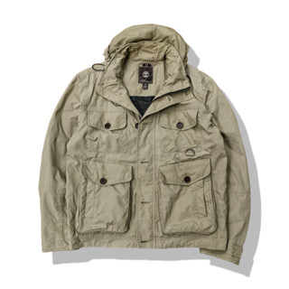 Timberland Khaki Brown Hooded Outdoor Jacket รอบอก 46”