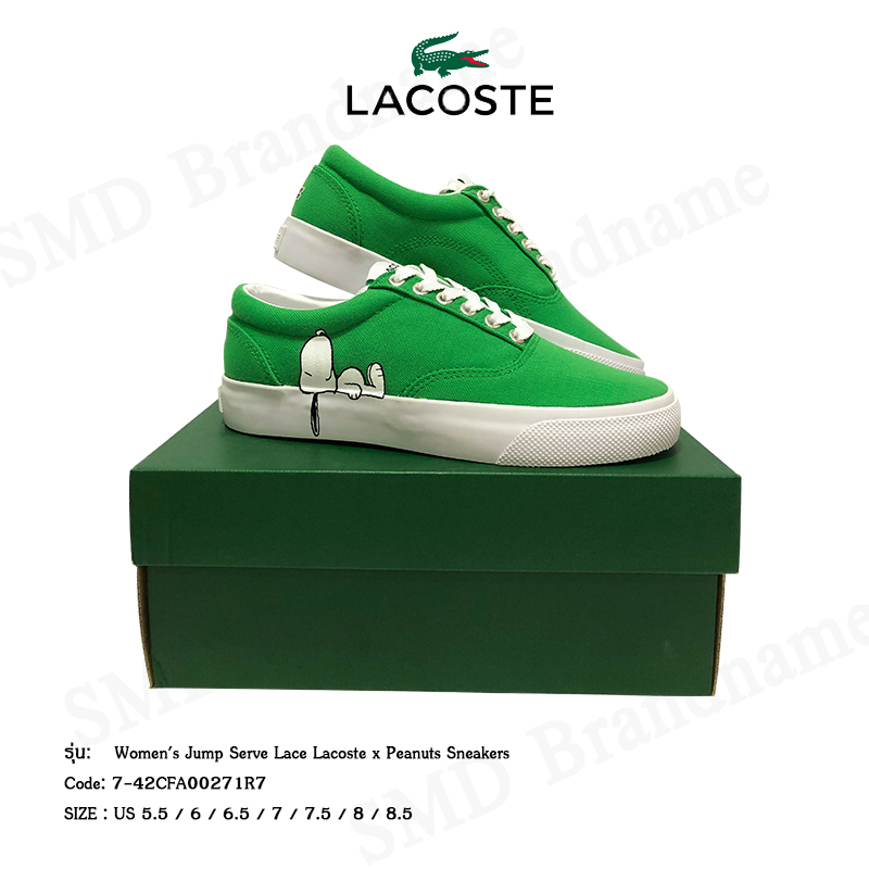 Lacoste รองเท้าผ้าใบ รุ่น Women's Jump Serve Lace Lacoste x Peanuts Sneakers Code: 7-42CFA00271R7