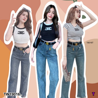 TwinsShopVip💗พร้อมส่ง TW19016 กางเกงยีนส์ ทรงขากระบอก ..