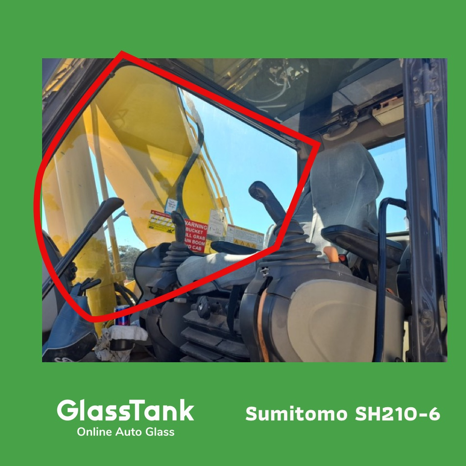 กระจกบานขวาใหญ่ รุ่น 6 Sumitomo SH210  /SH130 กระจกแม็คโคร