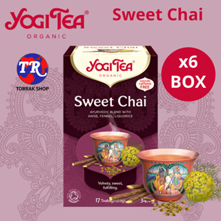 Yogi Tea Sweet Chai 17 teabag ชาสมุนไพร อินเดีย รสหวาน 17 ซอง แพ็ค 6 กล่อง