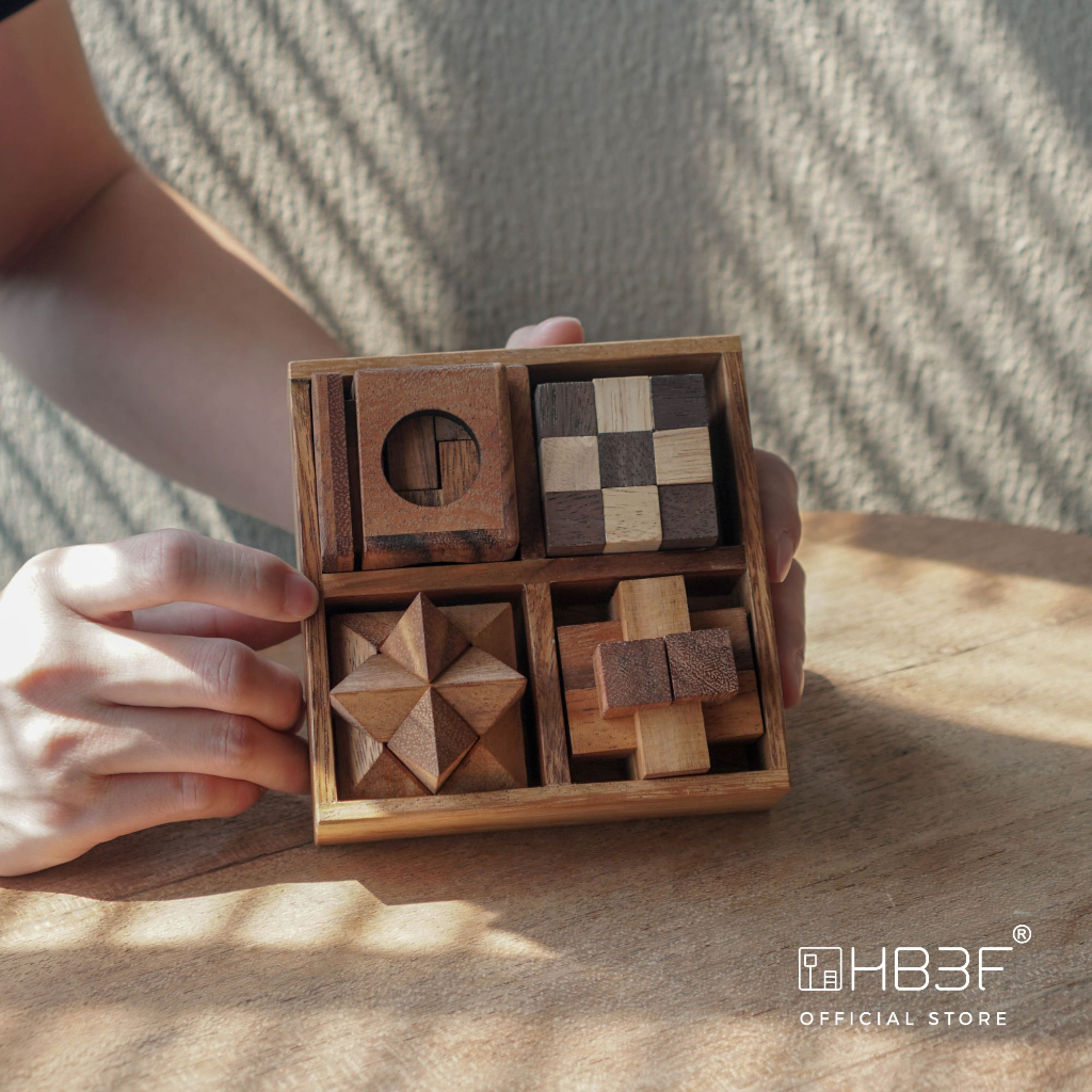 HB3F เกมส์ไม้ปริศนาแบบชุด The Wooden Puzzles in Box 12 เกมส์ในกล่อง