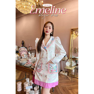 💎พร้อมส่ง💎BLT 💕 Emeline : Blazer Dress เดรสสีขาวชมพู