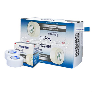 3M Nexcare First Aid Micropore 3เอ็ม เน็กซ์แคร์ ไมโครพอร์ เทปแต่งแผลชนิดเยื่อกระดาษ 1 นิ้วx10 หลา/ม้วน 12 ม้วน 1 กล่อง