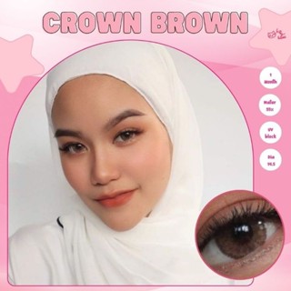 คอนแทคเลนส์ รุ่น รุ่น CROWN By kiity kawaii สีเทา/ตาล Gray/Brown มีค่าสายตา (0.00)-(-5.00) เปลี่ยนแทนทุกเดือน