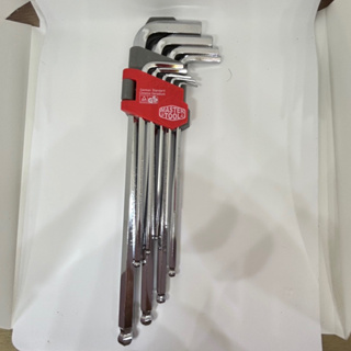 ประแจ L 6 เหลี่ยมหัวบอล แบบนิ้ว 9 ชิ้น 9 pcs Ball End Hex Key Set MASTER TOOL MK-9102 Made in Germany