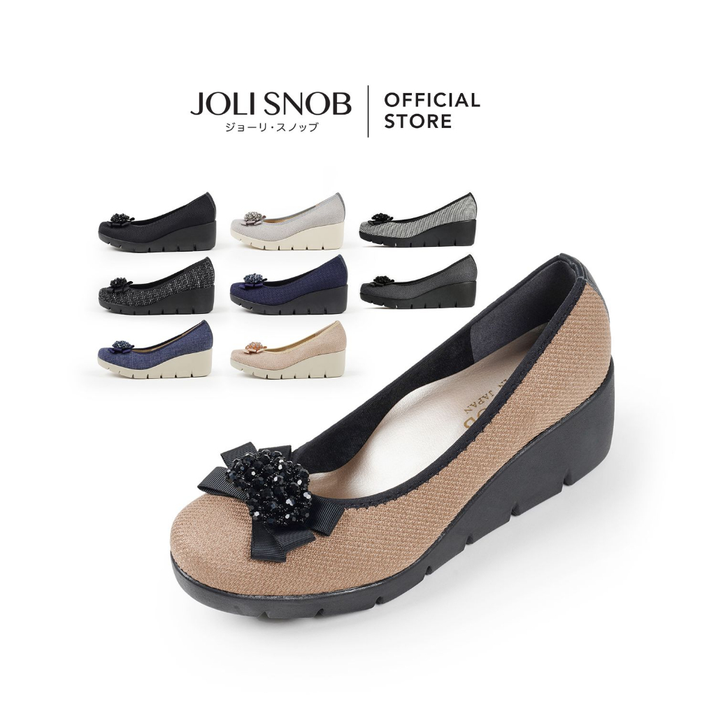 JOLI SNOB | Comfort High Heels รองเท้าส้นสูง ใส่สบาย ผู้หญิง Made in Japan | 「Ribbon Bijou」 FC-39603