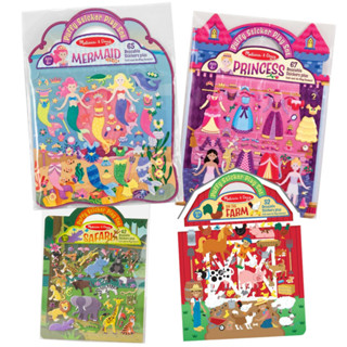 [42ชิ้นรียูส] สติกเกอร์นูนรียูสซาเบิล ซาฟารี เจ้าหญิง ฟาร์ม Melissa &amp; Doug Puffy Reusable Sticker Play Set Safari หลากรุ่น 9408/9106/9100/9413/9412/9429