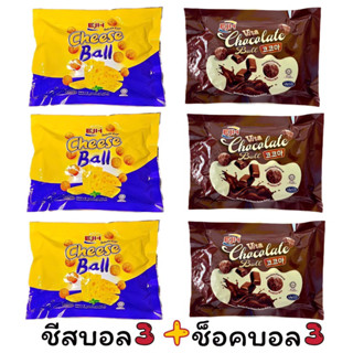 (set6ห่อ) ชีสบอล3 ชอคบอล3 EJH ขนาด 100-120G 6ห่อ 196฿