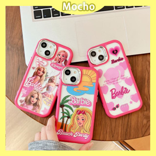 💕พร้อมส่ง💕iPhone 14 13 12 11 Pro Max เคส for เคสไอโฟน11 บางเบาพกพาง่าย การ์ตูน เจ้าหญิงบาร์บี้ กรอบชุบไฟฟ้า โปร่งใส case