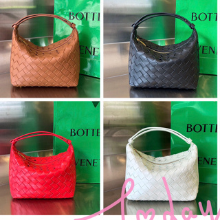 พรี​ ราคา10100 Bottega veneta 754443 BvWallace หนังแกะ กระเป๋าสะพายไหล่22x13x9.5cm