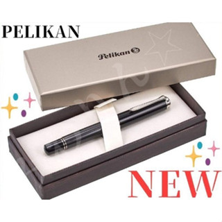 【Direct from Japan】 Unused Pelican Fountain Pen M Medium Black Stripe Souveur M