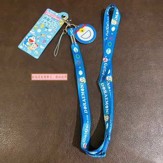 สายคล้องคอ/บัตร มีที่ห้อยมือถือตรงปลาย ลาย Go!Go! with Doraemon ขนาดสาย 100 x 1.5 ซม.