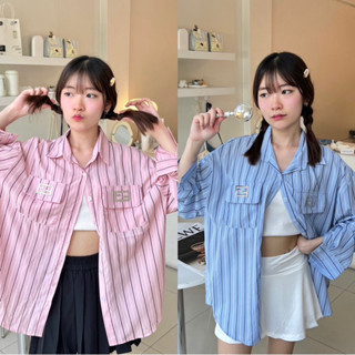 🛋️🎟️Figure polo top 🛋️🎟️เสื้อโปโลลายริ้ว