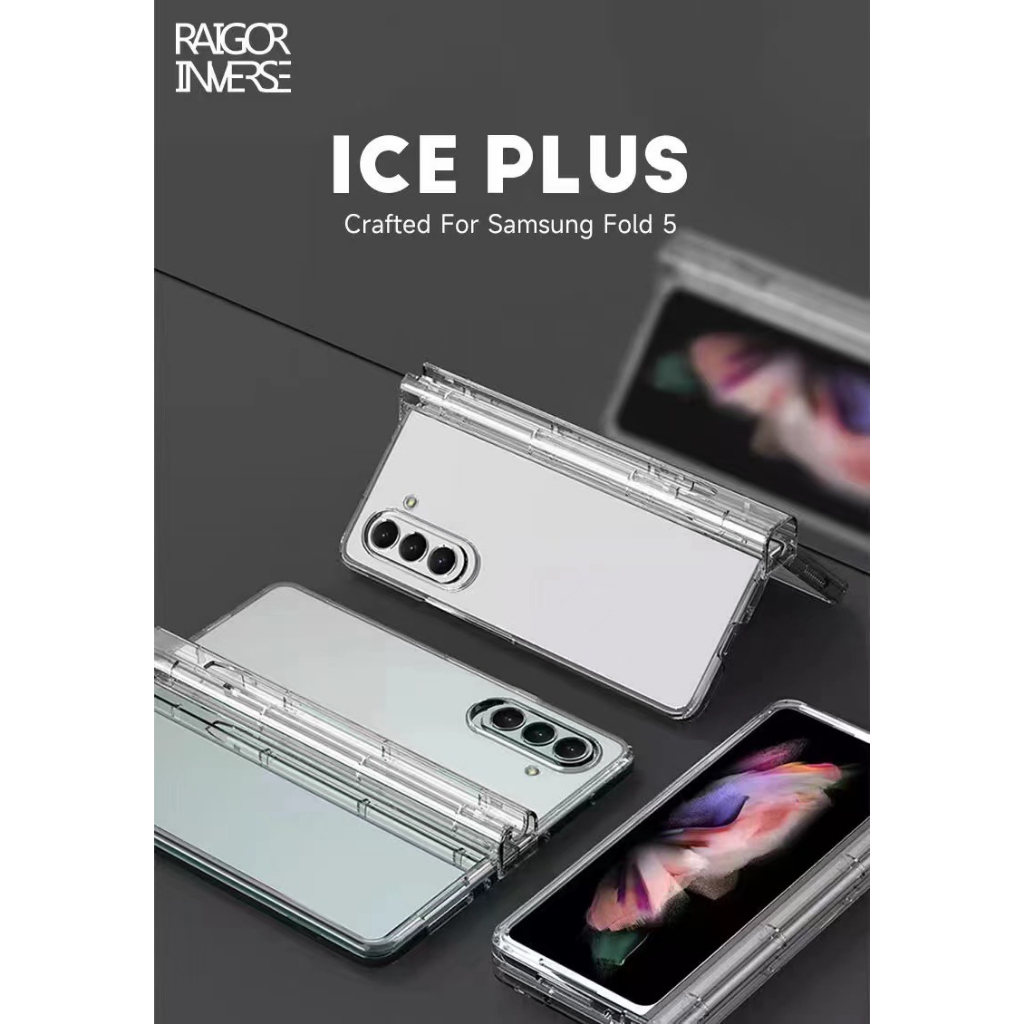 Fold5 Case Samsung Galaxy Z ICE PLUS ( Pen Slot ) เคสใส ยี่ห้อ Raigor inverse มีที่ใส่ปากกา( THพร้อมส่ง ในไทย )