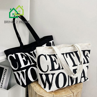 Bring2Home ʕ◡‿◡✿ʔ กระเป๋าผ้าแบบสะพายลาย Gentlewomen สุดฮิต สะพายชิคๆเก๋ๆ สินค้าพร้อมส่ง✿