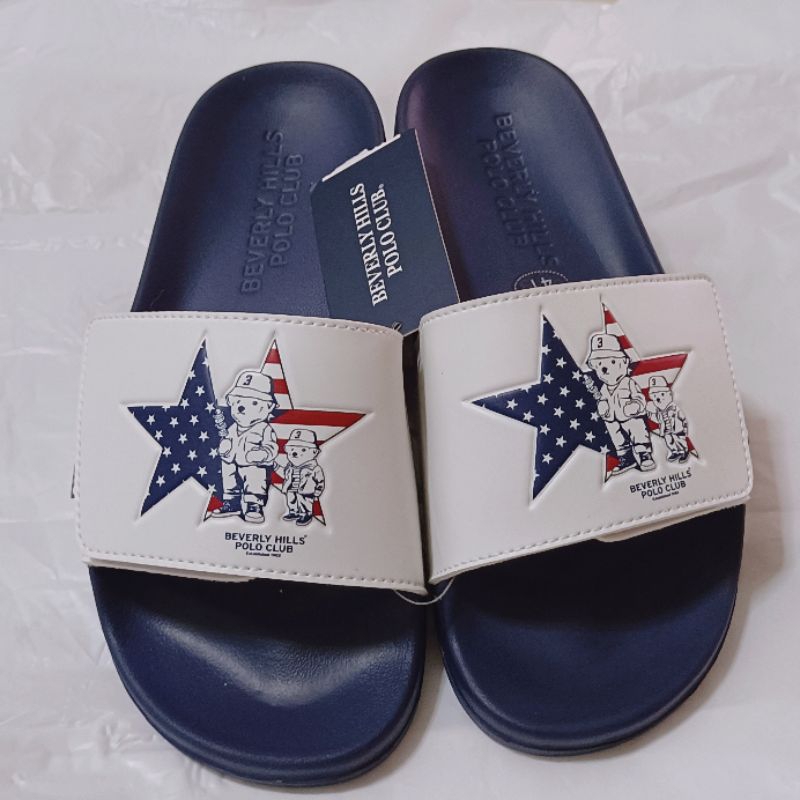 รองเท้าแตะแบบแปะตีนตุ๊กแก ผู้ชาย ลายหมี Beverly Hill Polo Club