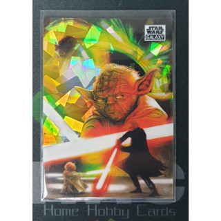 การ์ด 2021 Topps Chrome Star Wars Galaxy "Dueling with Dooku" Atomic refractor /150