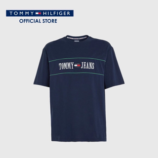 Tommy Hilfiger เสื้อยืดแขนสั้นผู้ชาย รุ่น DM0DM16309 C87 - สีกรมท่า