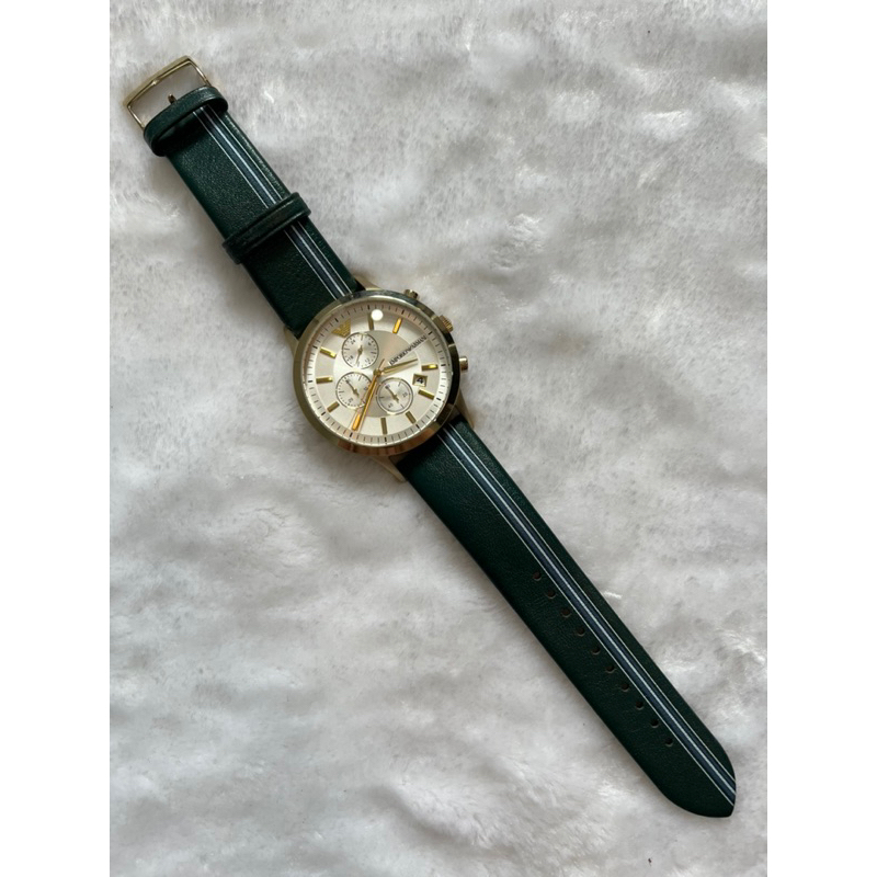 นาฬิกาข้อมือผู้ชาย EMPORIO ARMANI Classic Chronograph Gold Dial Men's Watch AR11233
