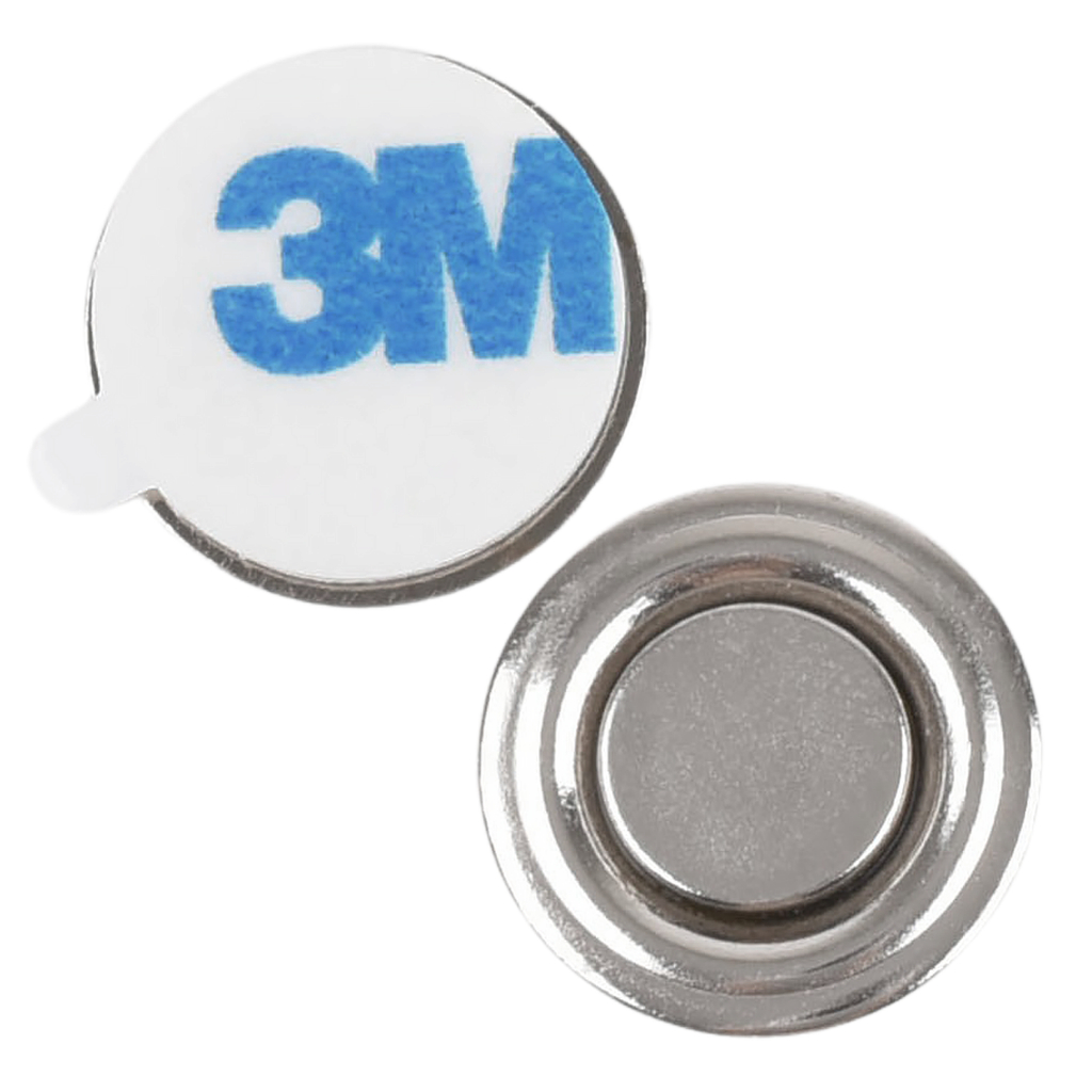 ชุดแม่เหล็กติดป้ายชื่อ ทรงกลม ขนาด 17mm พร้อมกาว 2หน้า 3M By PEAK magnetics งานตัวแรง BK2859