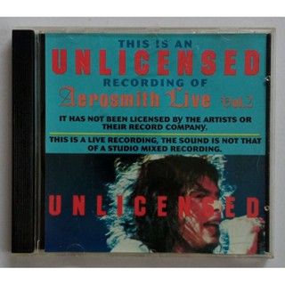 ซีดีเพลง AEROSMITH Unlicensed - Vol.2 (Live/Concert) *RARE* CD Music