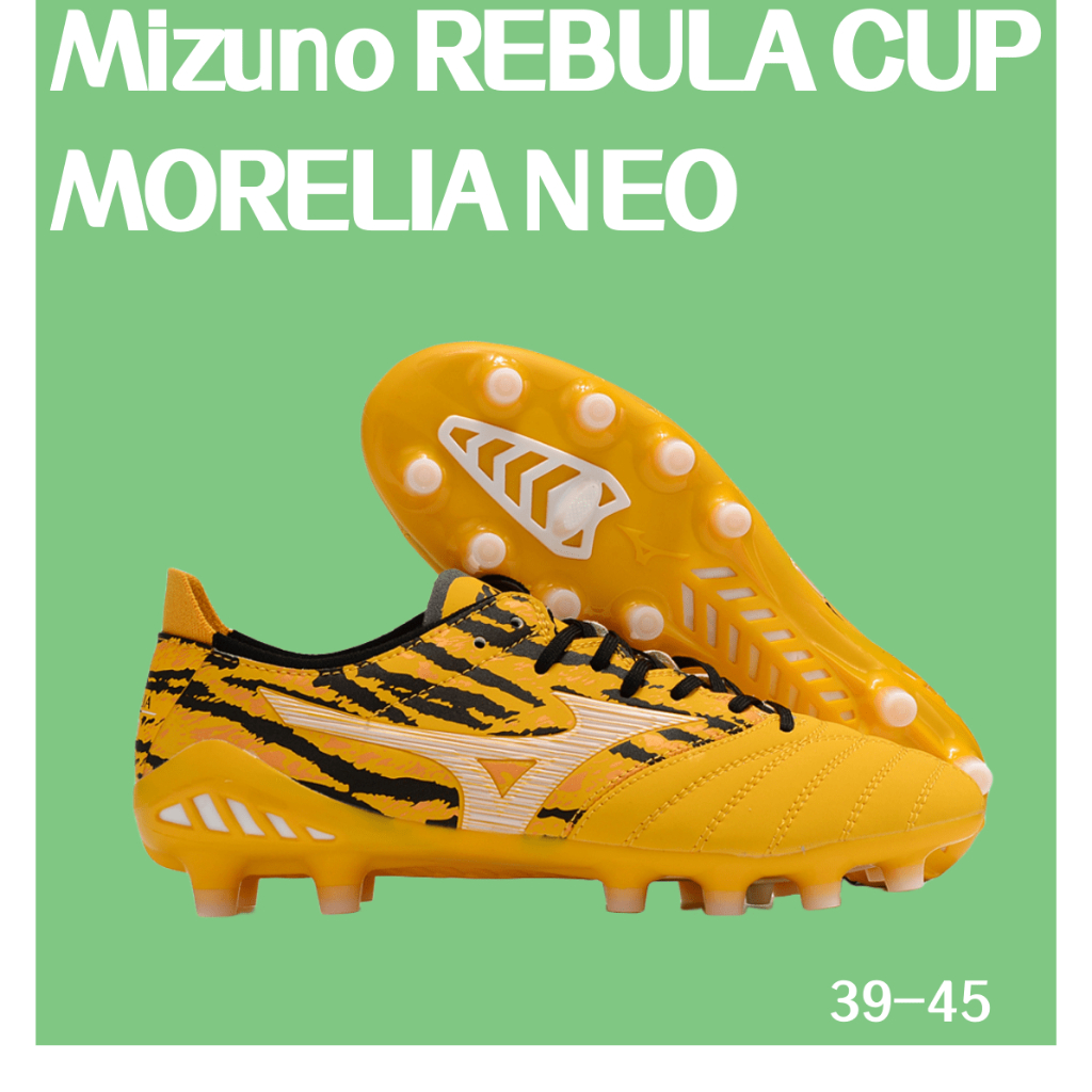 Mizuno REBULA CUP MORELIA NEO III PRO FG Football Boots Training Spikes รองเท้าผ้าใบ สีทอง