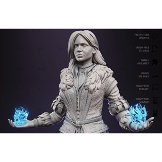 [โมเดลไม่ทำสี] Yennefer [The Witcher 3] 3D printing model