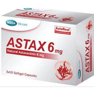 Mega We Care Astax 6 mg 30 แคปซูล Astaxanthin บำรุงผิว ลดริ้วรอย