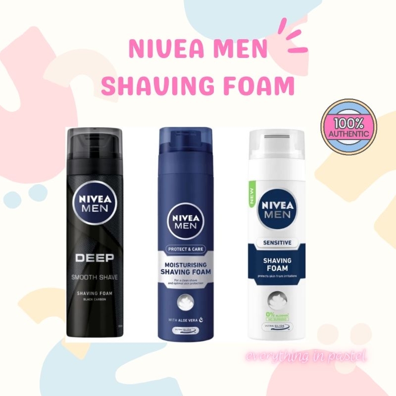 [A028] Nivea men deep shaving foam โฟมโกนหนวด