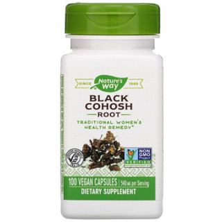 แบลคโคฮอช Natures Way, Black Cohosh Root, 540 mg, 100 Vegan Capsules