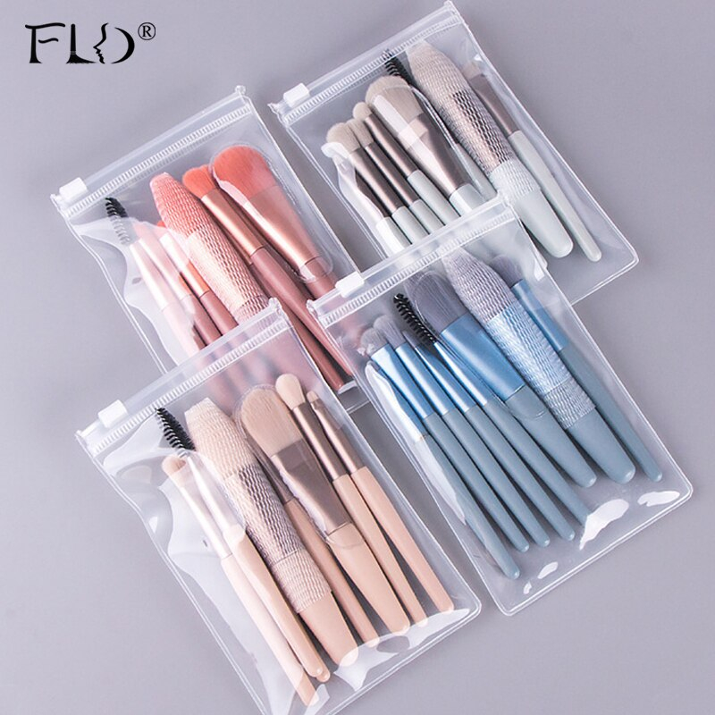 NEW ชุดแปรงแต่งหน้า Makeup Brushเครื่องสําอาง ขนนุ่มปลอดภัยไม่แพ้ แบบพกพาสะดวก ใช้พื้นที่น้อย 8 ชิ้น