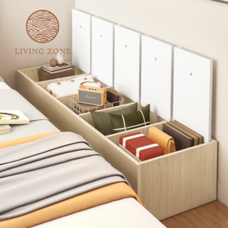 LivingZone  ตู้เก็บของปลายเตียงในห้องนอน ตู้ข้างเตียง ฝาเปิดด้านบน ตู้อเนกประสงค์ มาพร้อมช่องแยก