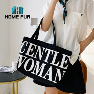 Home Fur ʕ◡‿◡✿ʔ กระเป๋าผ้าแบบสะพายลาย Gentlewomen สุดฮิต สะพายชิคๆเก๋ๆ สินค้าพร้อมส่ง✿