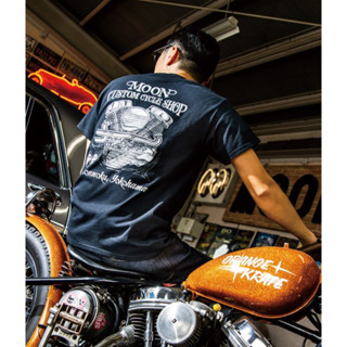 MOON Custom Cycle Shop Panhead T-shirt [MQT179BK] เสื้อยืด